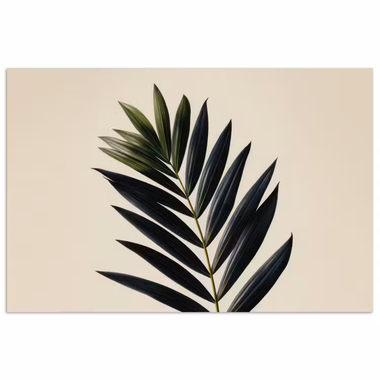 Poster - Palmblatt - Dunkle Blätter - Dezent — 1