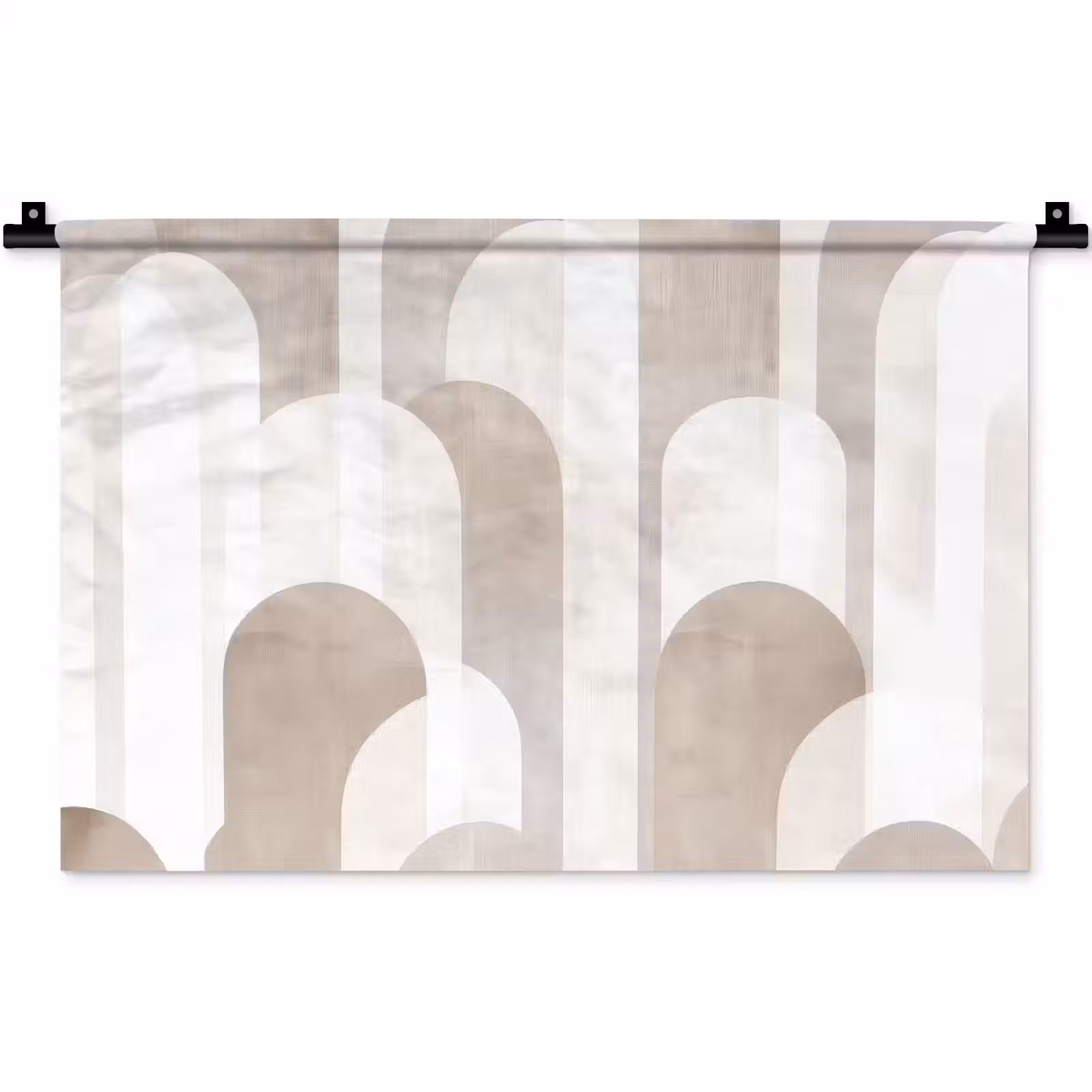 Wandteppich - Abstrakte Bögen - Modern - Beige — 1