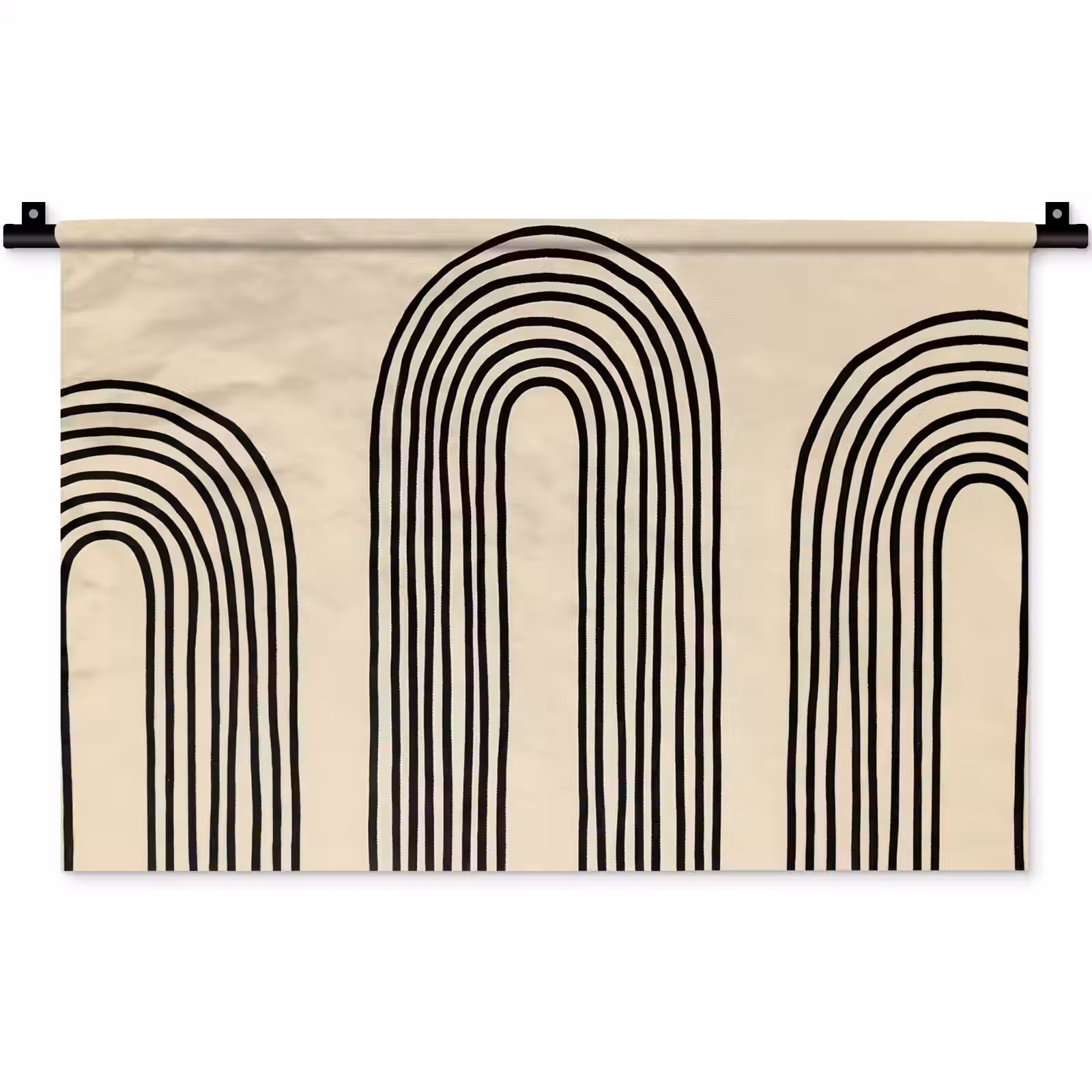 Wandteppich - Bogenformen - Schwarz - Schlank — 1