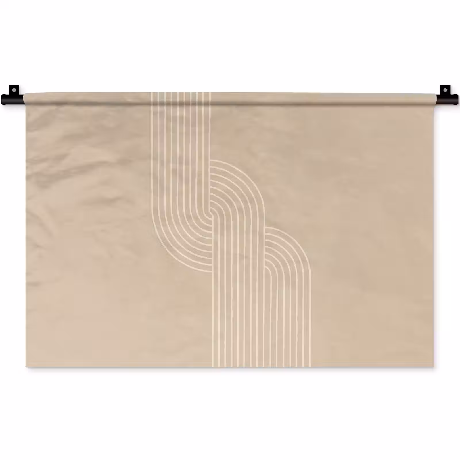 Wandteppich - Parallele Linien - Leichte Textur - Beige — 1