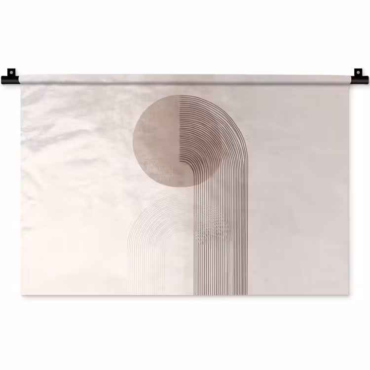 Wandteppich - Minimalistisch - Kreis - Hellgrau — 1
