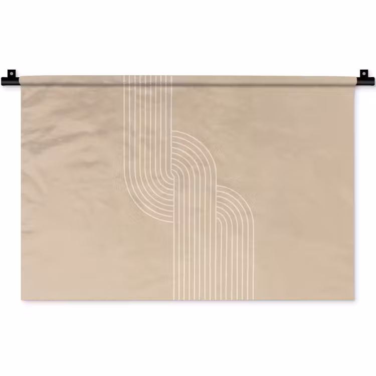 Wandteppich - Parallele Linien - Leichte Textur - Beige — 1