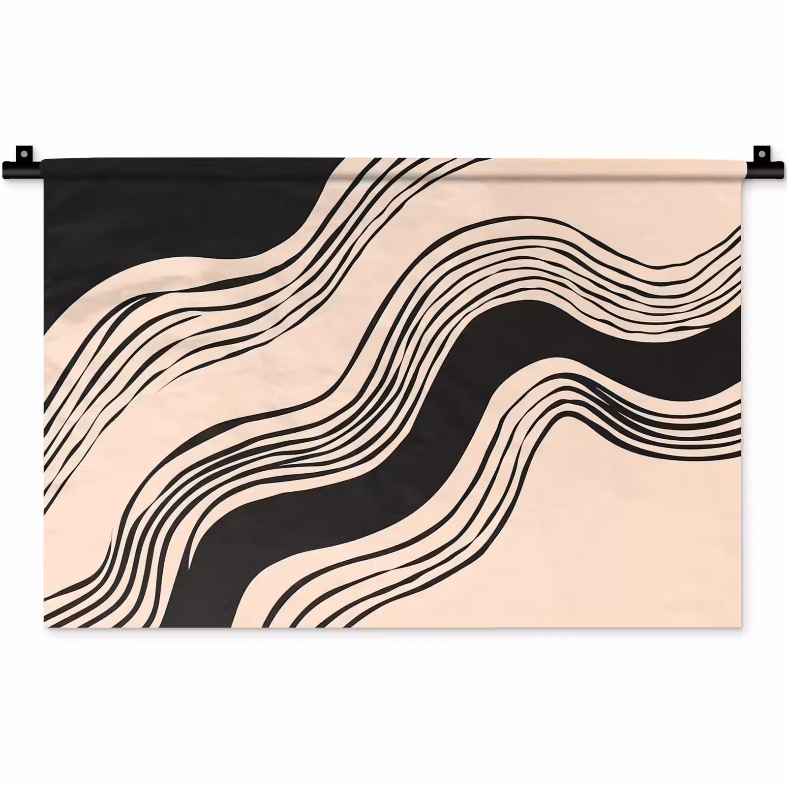 Wandteppich - Waves - Schwarz - Sand — 1