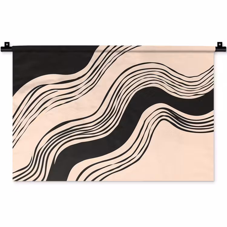 Wandteppich - Waves - Schwarz - Sand — 1