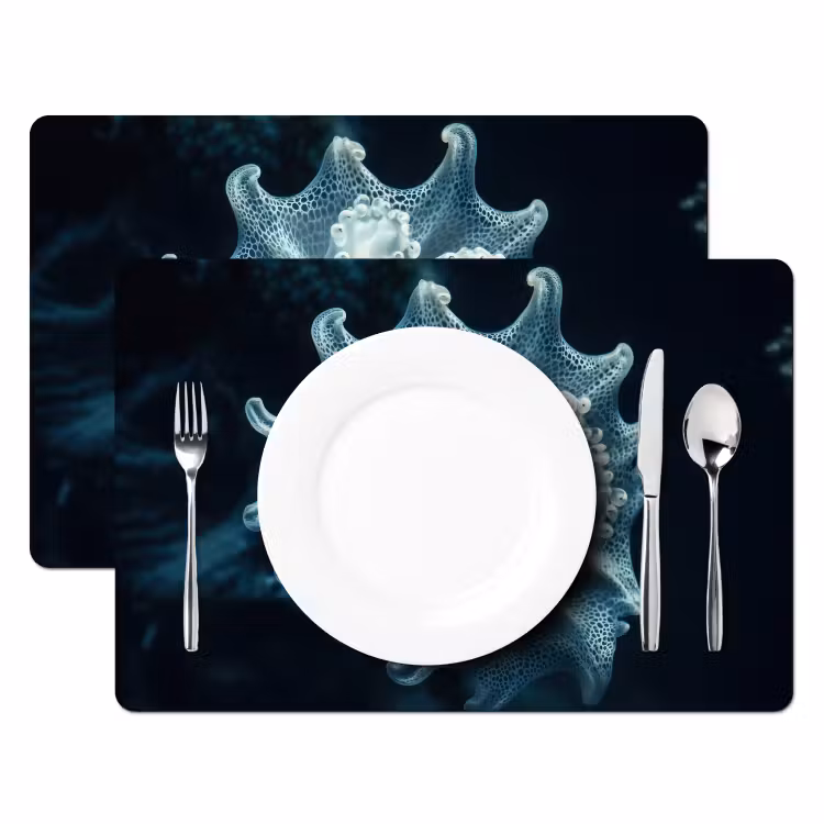 Tischset - 6 Stück - Meerestier - Weiß - Wellen - Wasser — 2