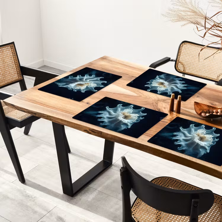Tischset - 6 Stück - Meerestier - Weiß - Wellen - Wasser — 3