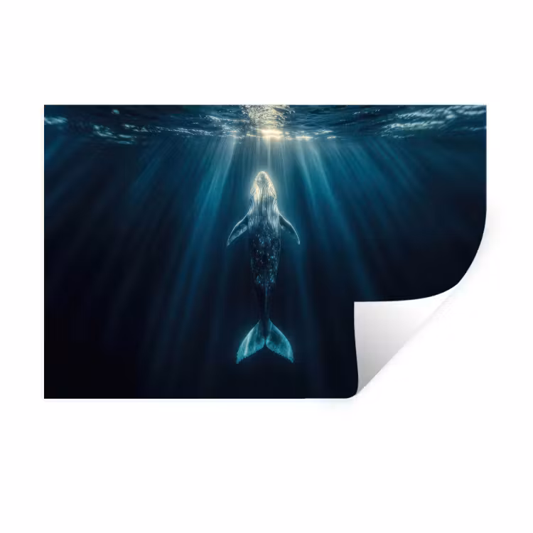 Wandtattoo – Wal - Wasser - Sonnenstrahlen - Blau — 1