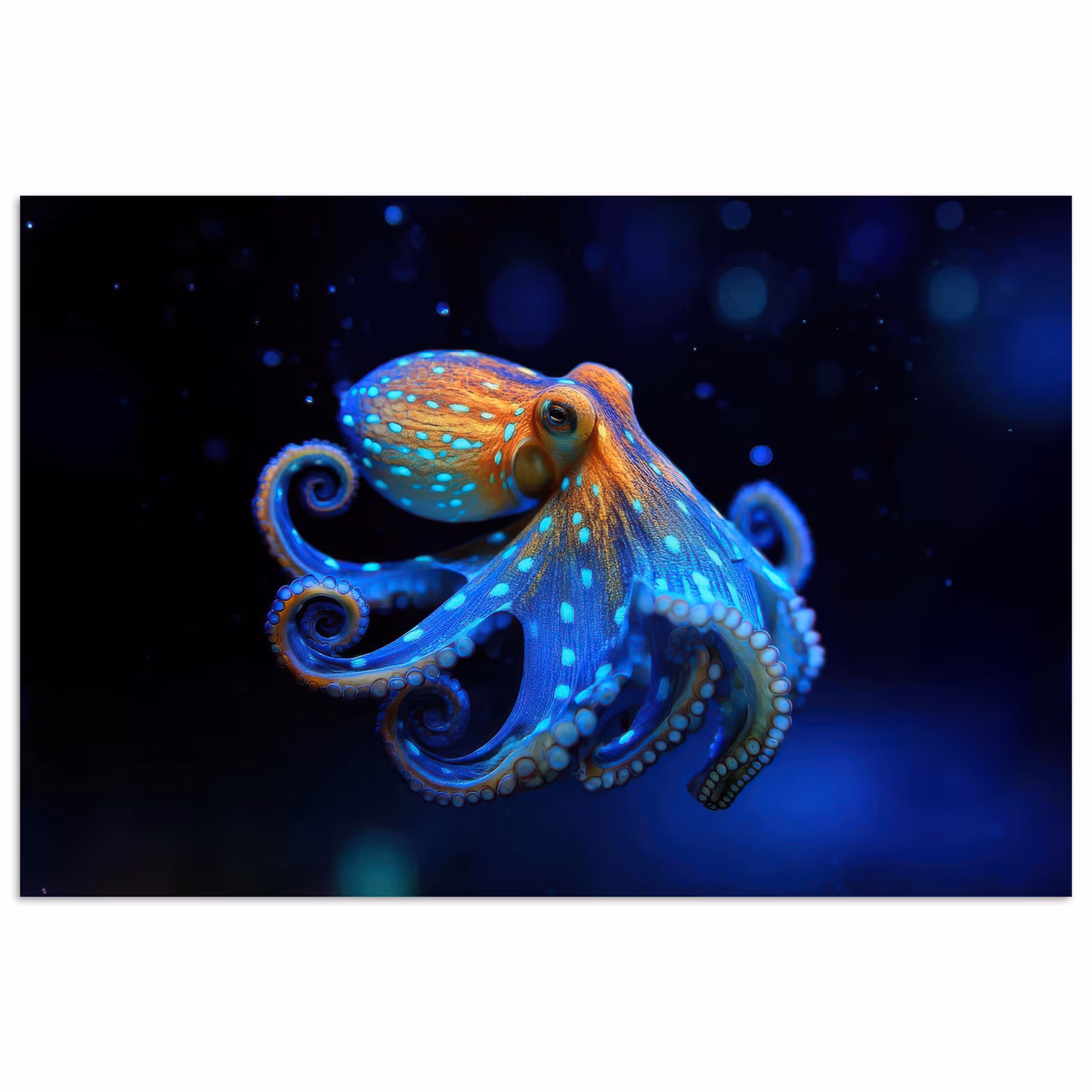 Poster - Oktopus - Punkte - Blau - Meer — 1