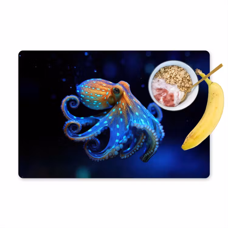 Tischset - 6 Stück - Oktopus - Punkte - Blau - Meer — 1