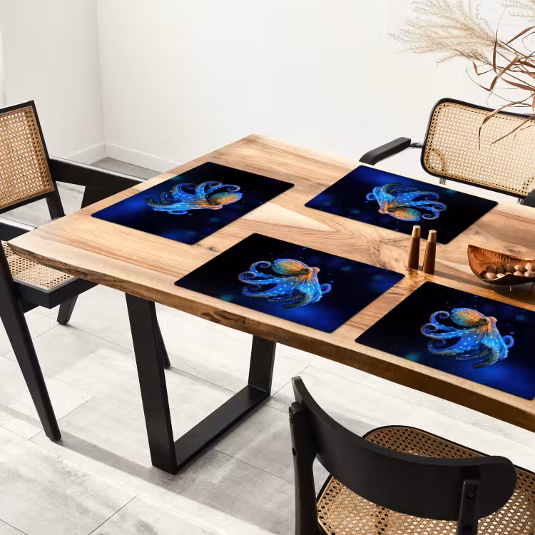Tischset - 6 Stück - Oktopus - Punkte - Blau - Meer — 3