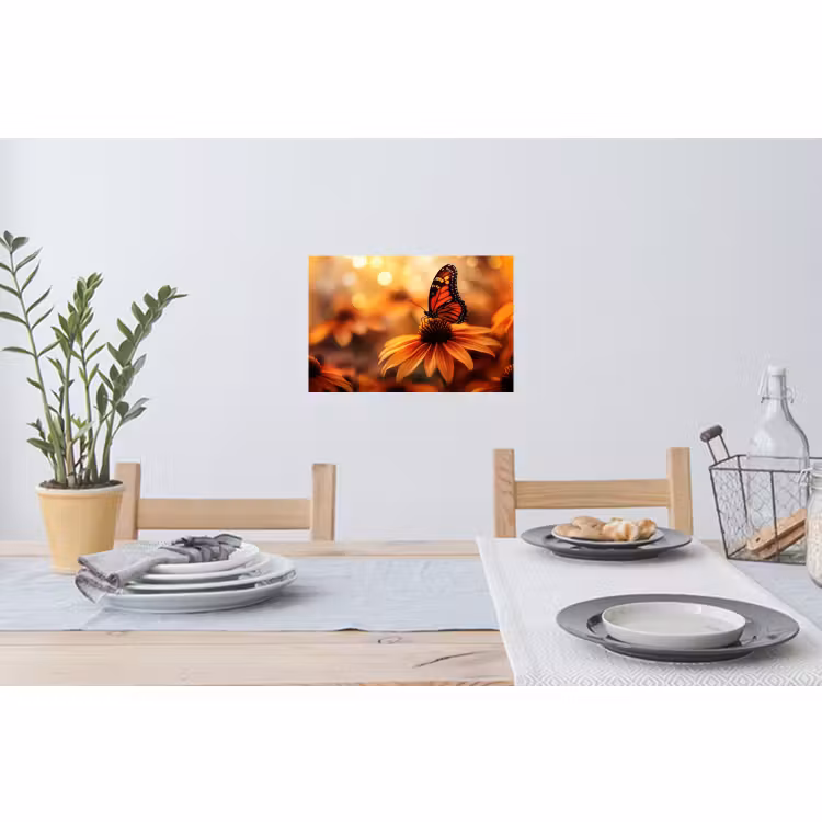 Wandtattoo – Schmetterling - Blumen - Orange — 4