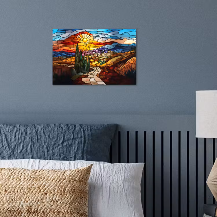 Poster - Mosaik - Sonne - Landschaft - Dorf — 3