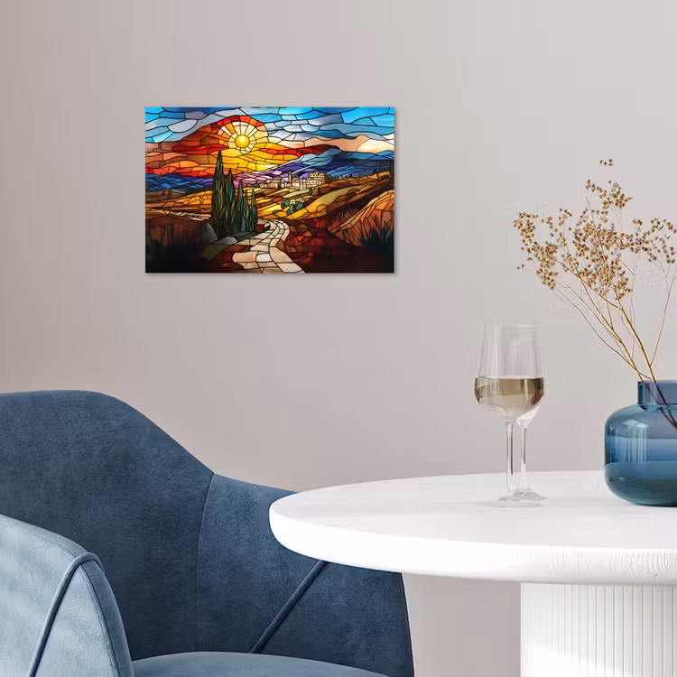 Poster - Mosaik - Sonne - Landschaft - Dorf — 4