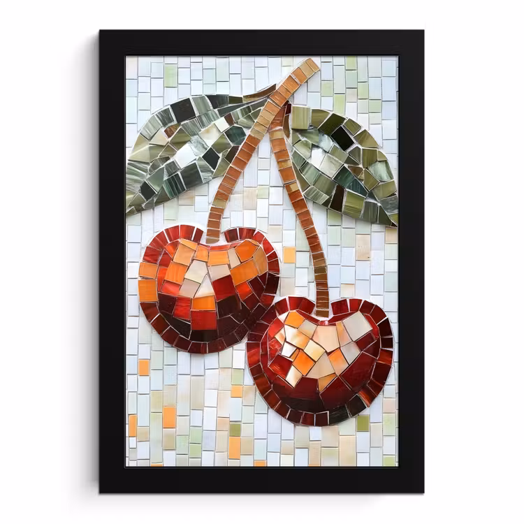 Bilder mit Rahmen - Kirsche - Rot - Mosaik - Blätter — 1