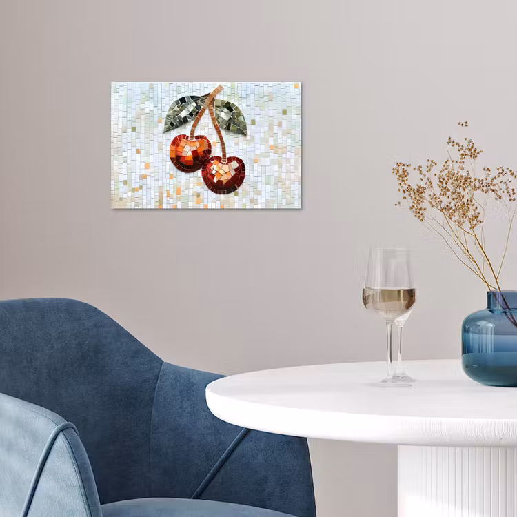 Poster - Kirsche - Rot - Mosaik - Blätter — 4