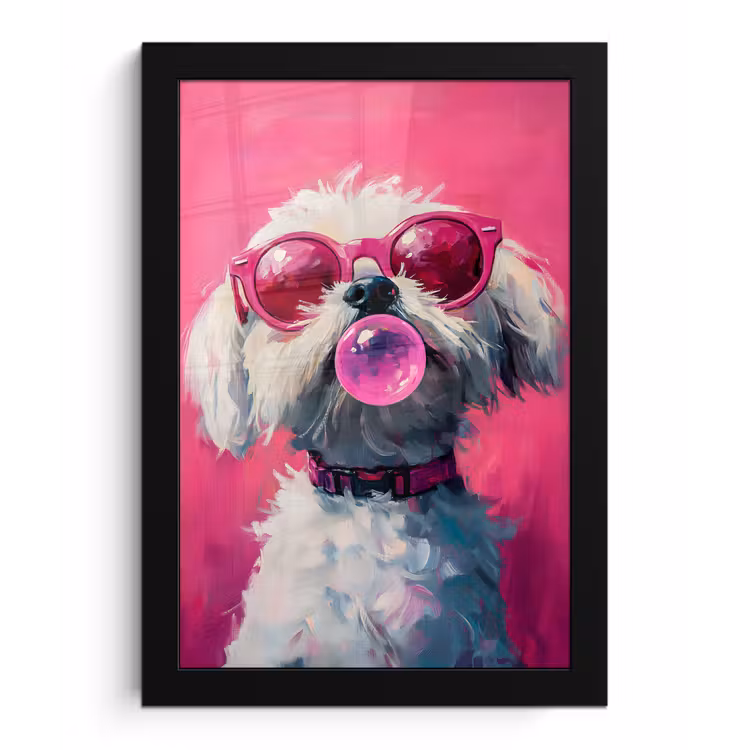 Bilder mit Rahmen - Rosa - Hund - Blase — 1