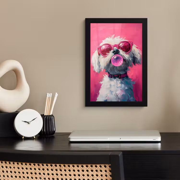 Bilder mit Rahmen - Rosa - Hund - Blase — 2