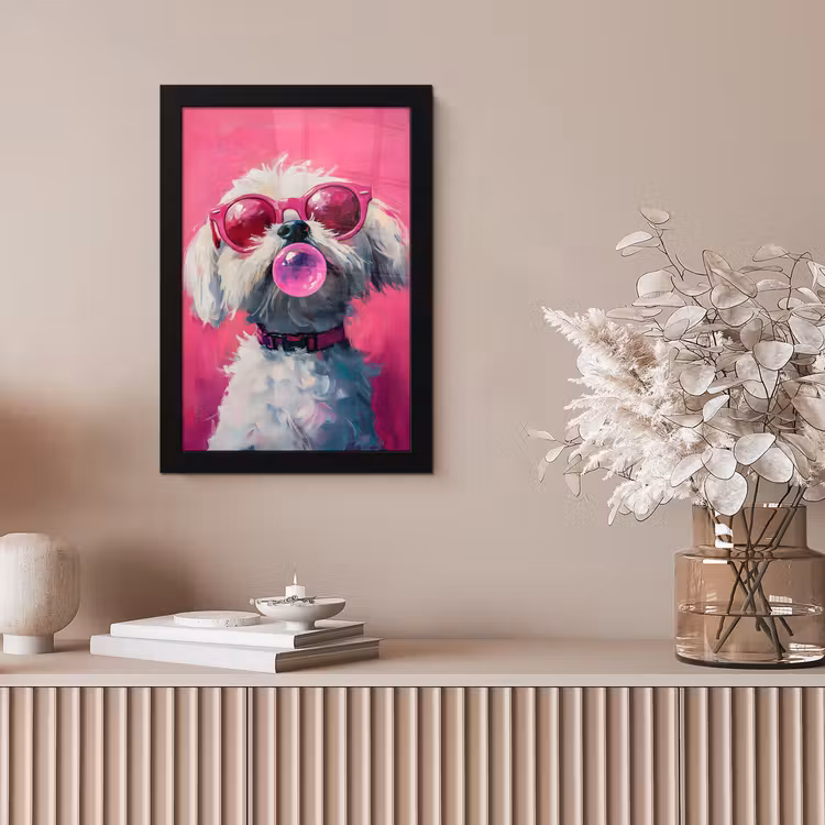 Bilder mit Rahmen - Rosa - Hund - Blase — 4