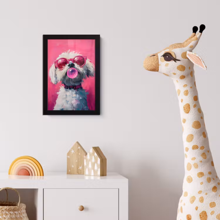 Bilder mit Rahmen - Rosa - Hund - Blase — 5