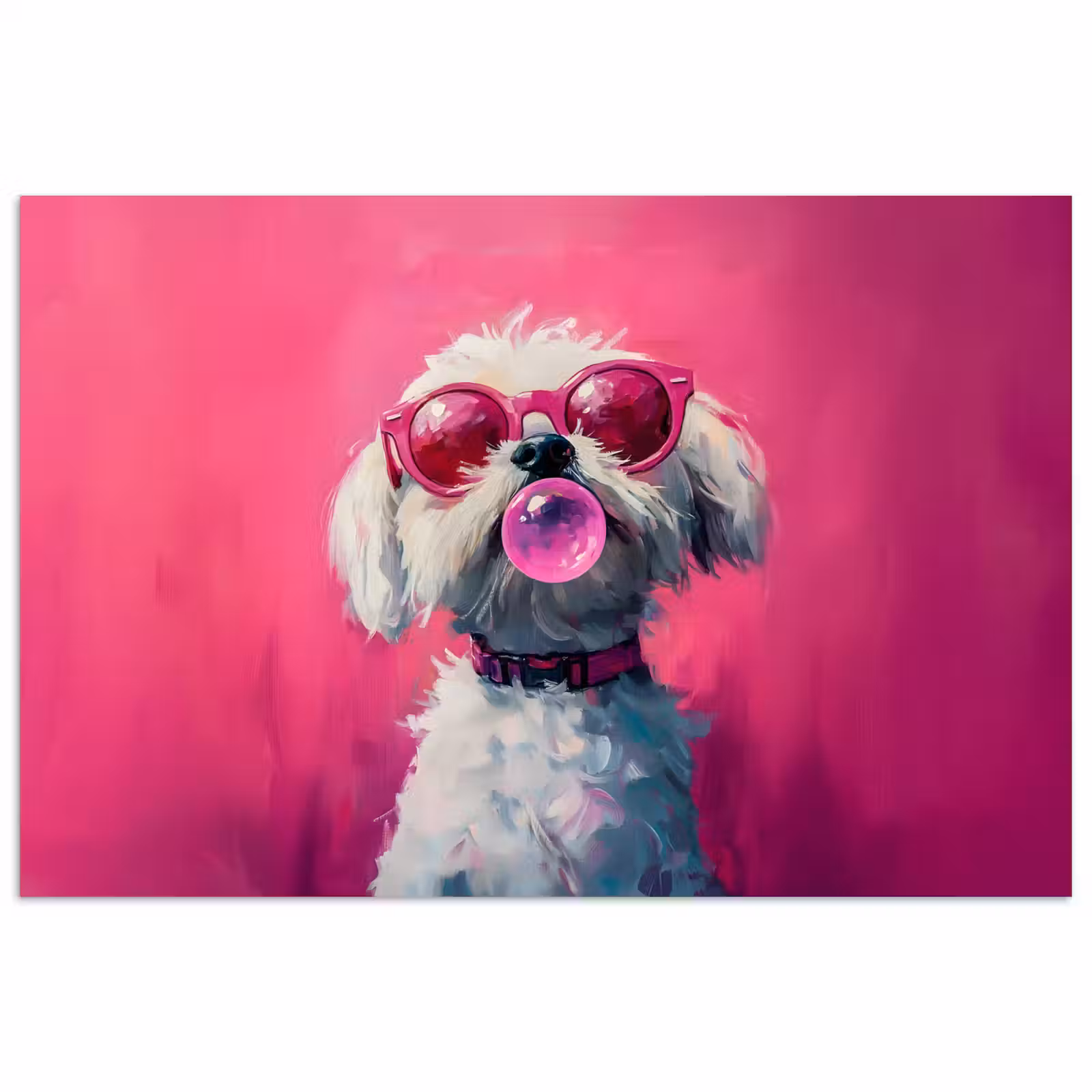 Poster - Rosa - Hund - Blase — 1
