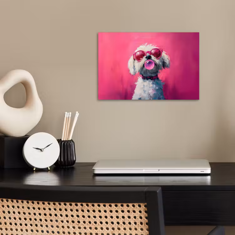 Poster - Rosa - Hund - Blase — 2