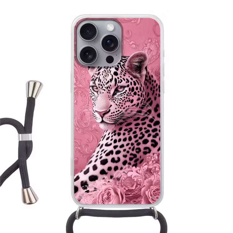 Handyhülle mit Band - Panther - Deluxe - Rosa — 1