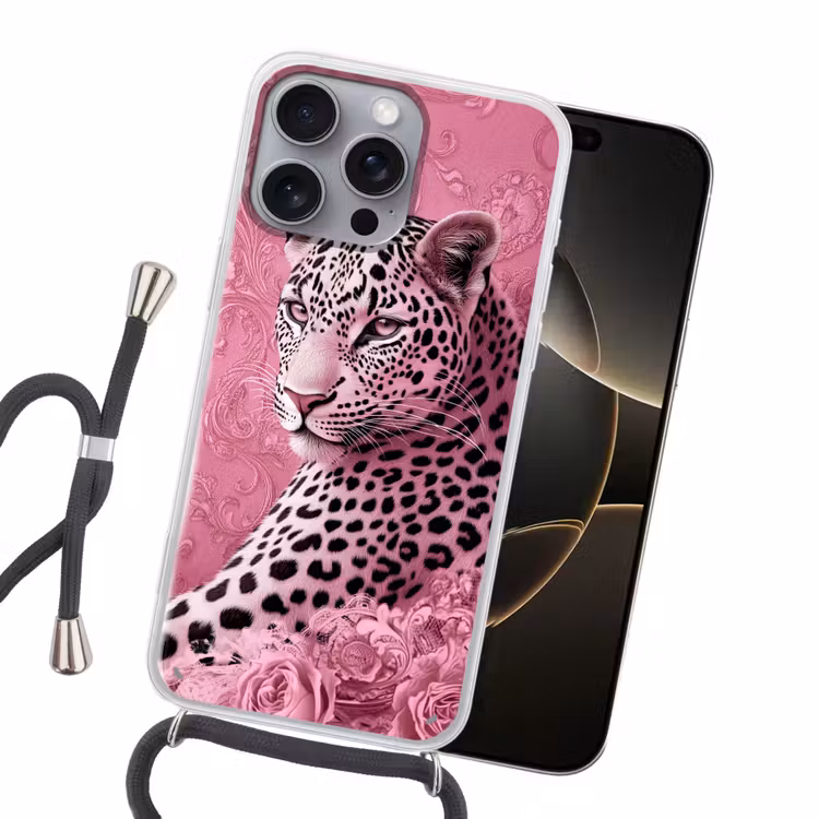 Handyhülle mit Band - Panther - Deluxe - Rosa — 5