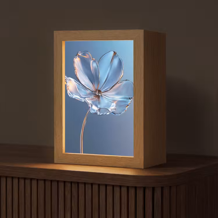 Tischlampe - Blau - Blume - Gläser - Verziert — 1