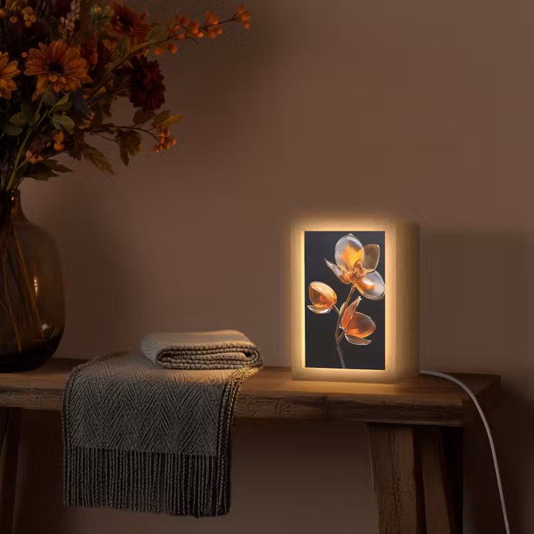 Tischlampe - Blume - Orchidee - Orange — 3