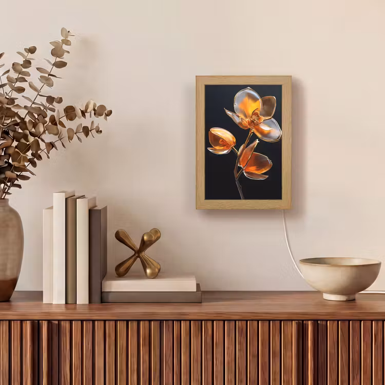 Tischlampe - Blume - Orchidee - Orange — 4