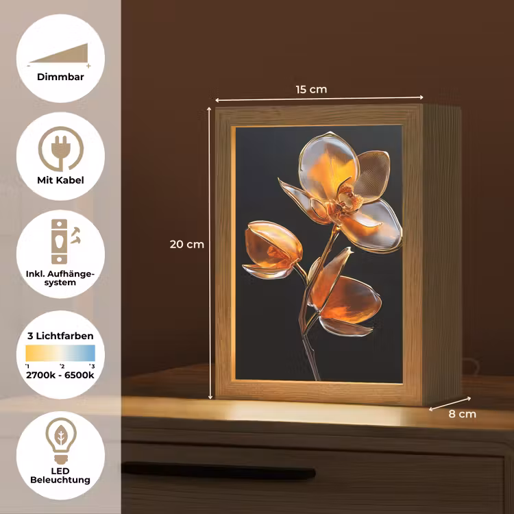 Tischlampe - Blume - Orchidee - Orange — 6