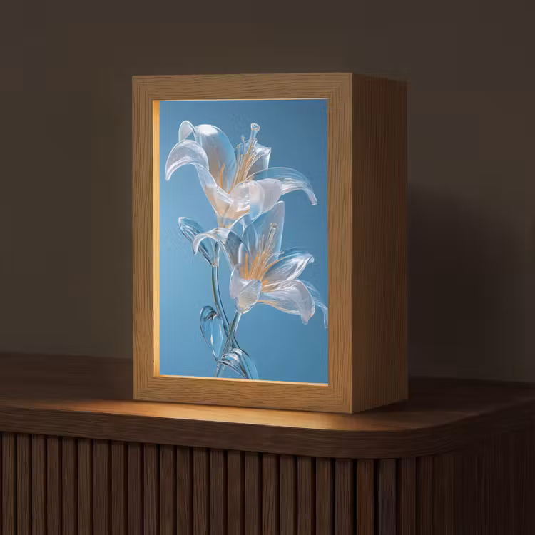 Tischlampe - Lilien - Blau - Gläser — 1