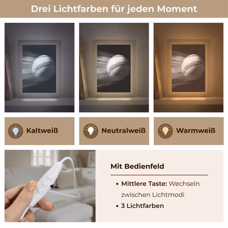 Tischlampe - Baseball - Weiß - Fliegen — 7
