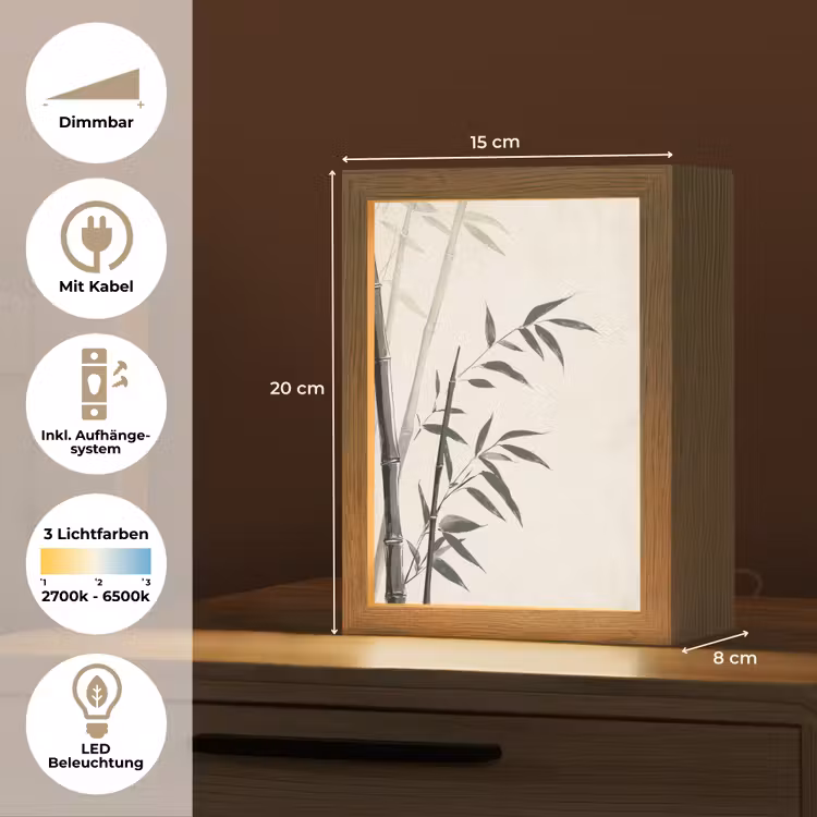 Tischlampe - Japandi - Bambus - Beige — 6