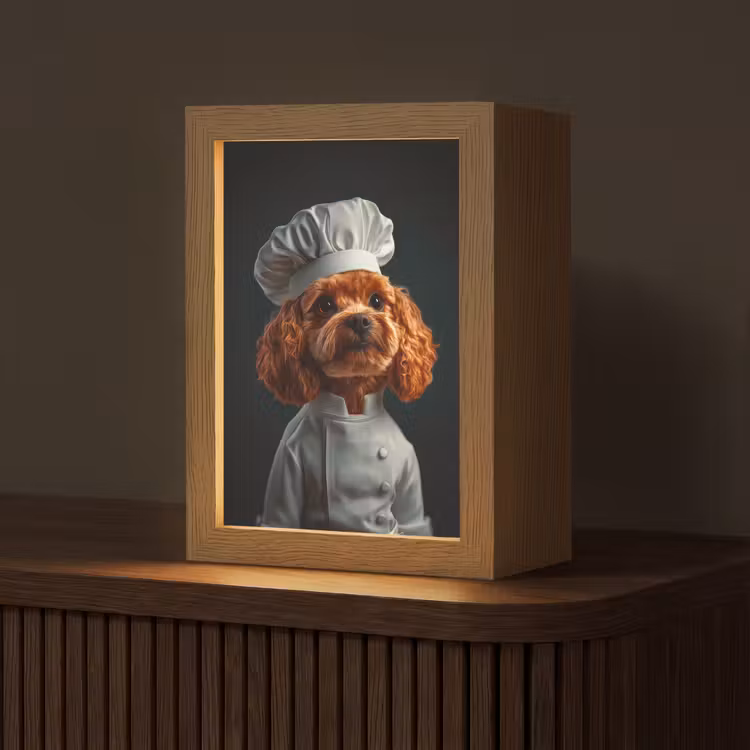 Tischlampe - Braun - Koch - Hund — 1