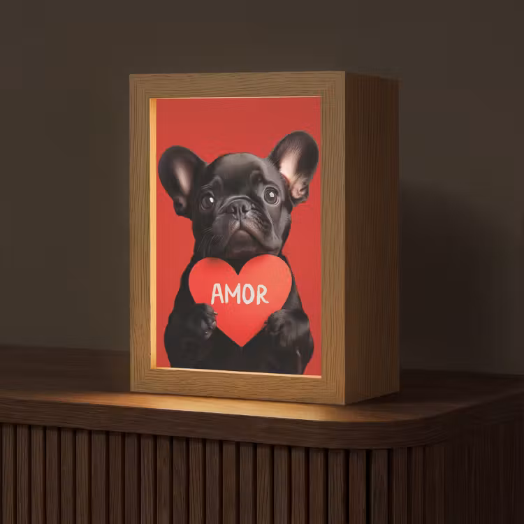 Tischlampe - Amor - Hund - Herz - Rot — 1