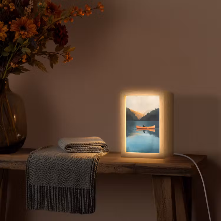 Tischlampe - Wälder - See - Kanu - Orange — 3