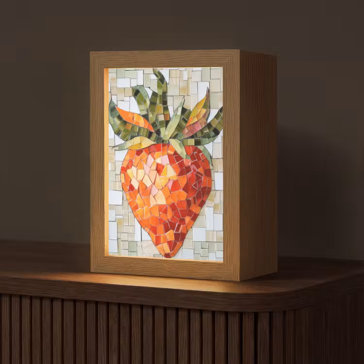 Tischlampe - Erdbeere - Rot - Mosaik - Obst — 1