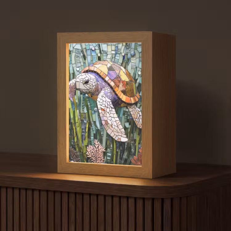 Tischlampe - Schildkröte - Seegras - Mosaik — 1