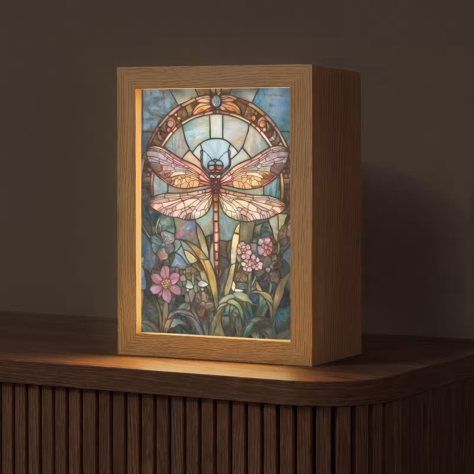 Tischlampe - Libelle - Mosaik - Blumen - Farbenfroh — 1