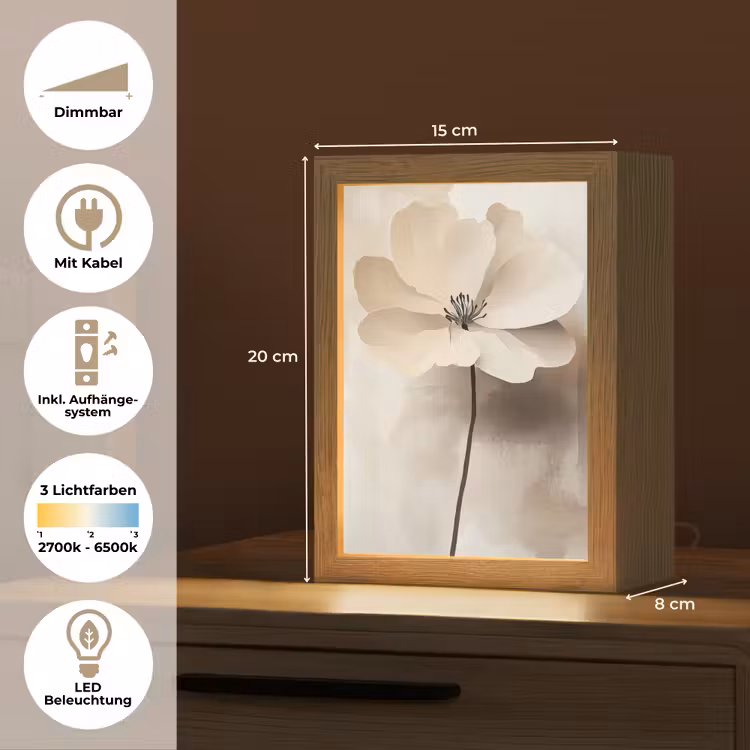 Tischlampe - Blume - Beige - Farbe - Schatten — 6