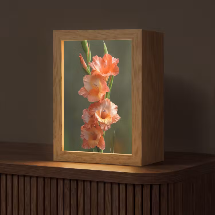 Tischlampe - Blume - Gladiolen - Lachsrosa — 1