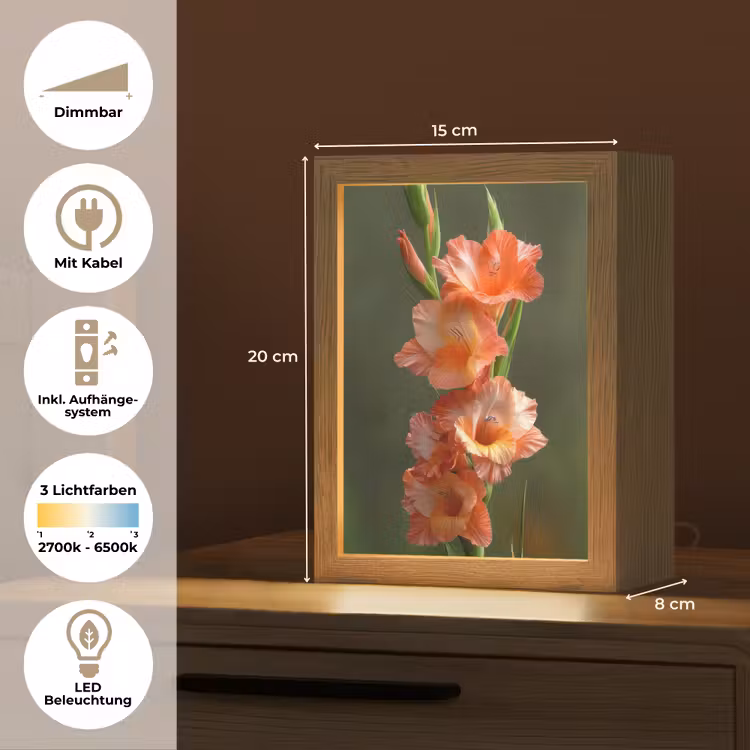 Tischlampe - Blume - Gladiolen - Lachsrosa — 6