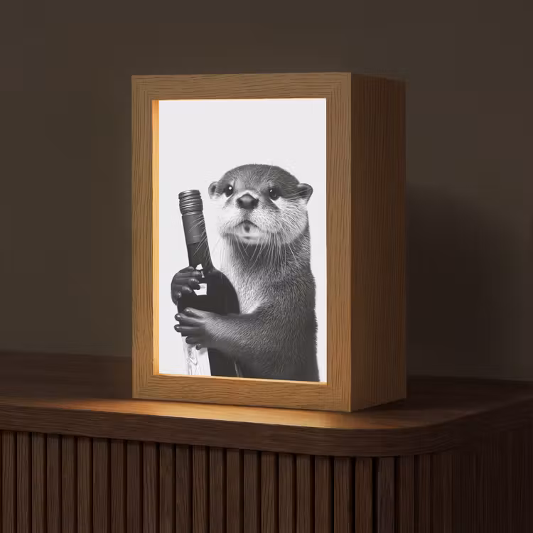 Tischlampe - Weinflasche - Otter - Schwarz — 1