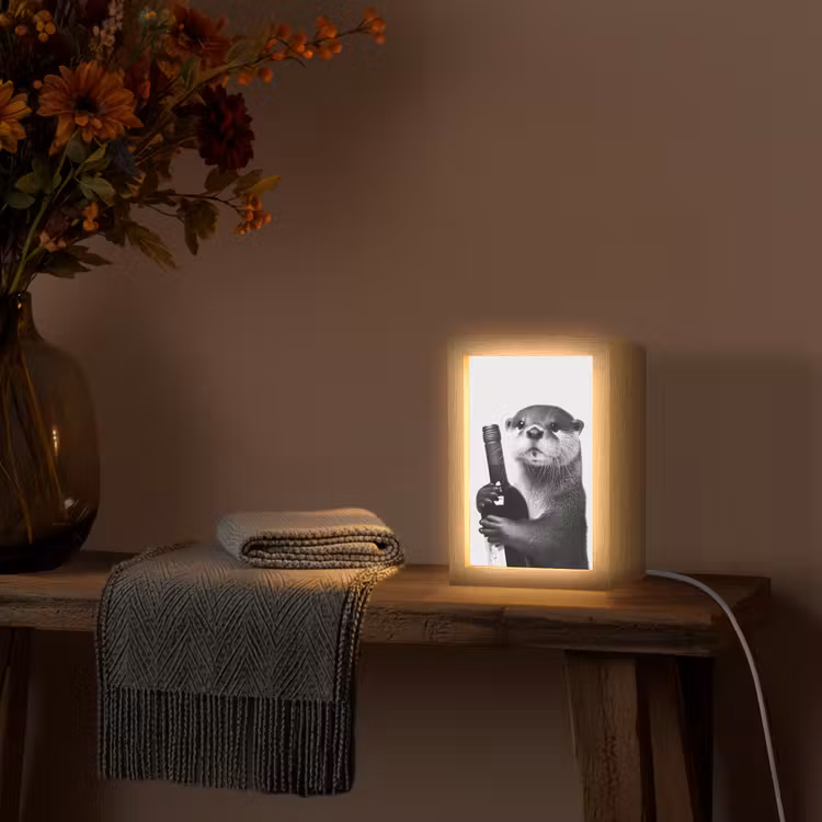 Tischlampe - Weinflasche - Otter - Schwarz — 3