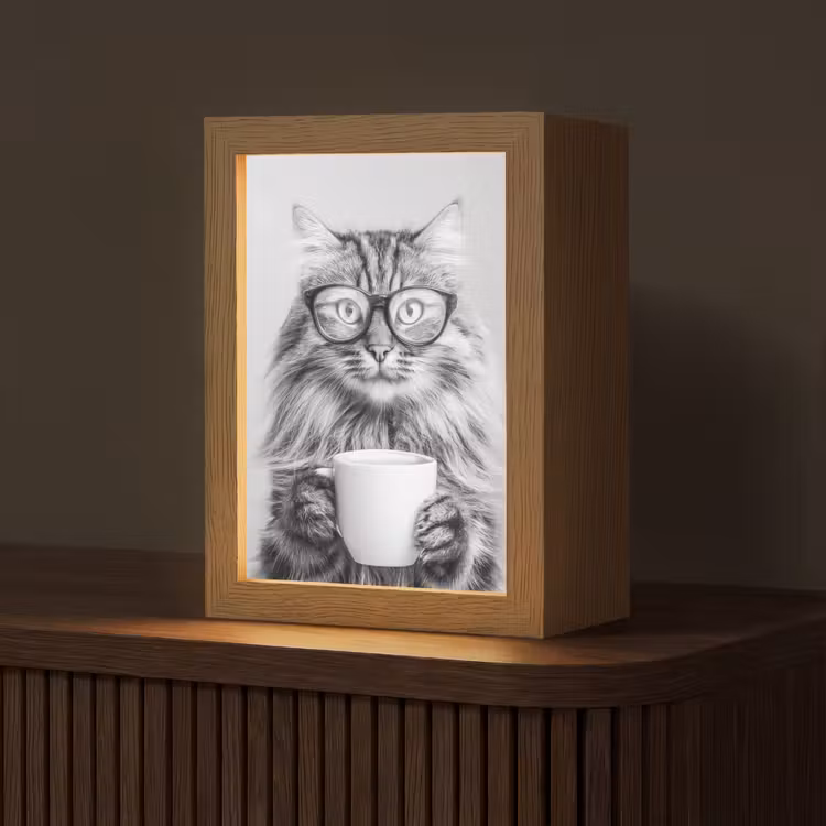 Tischlampe - Katze - Brille - Becher - Flauschig — 1