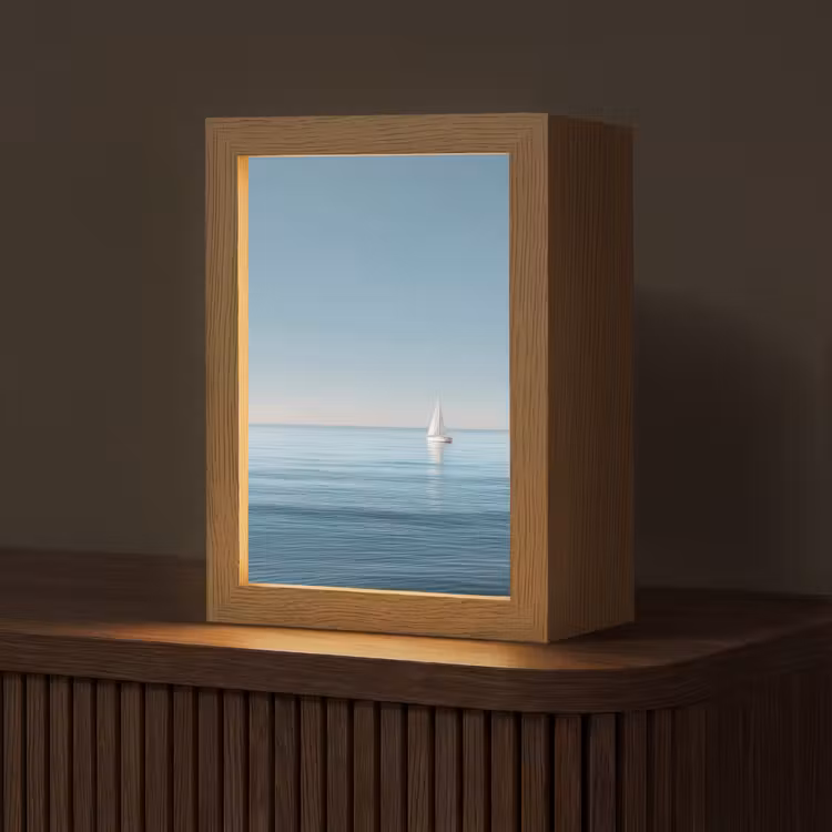 Tischlampe - Segelboot - Ruhige See - Strahlend blauer Himmel — 1