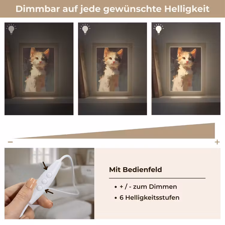 Tischlampe - Katze - Gemalt - Künstlerisch - Weiß — 8