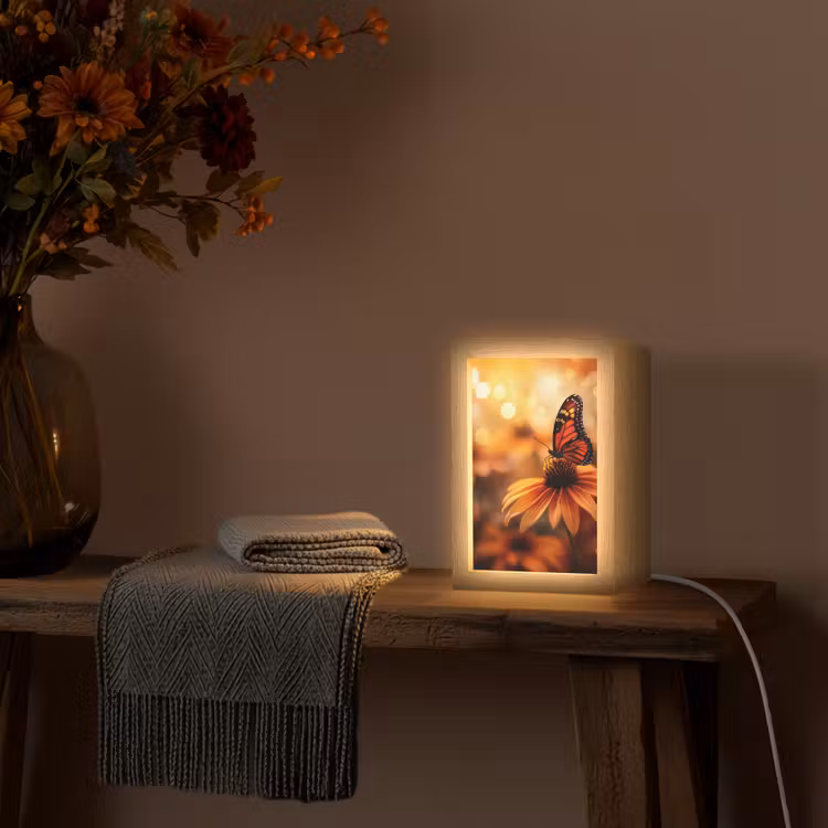 Tischlampe - Schmetterling - Blumen - Orange — 3