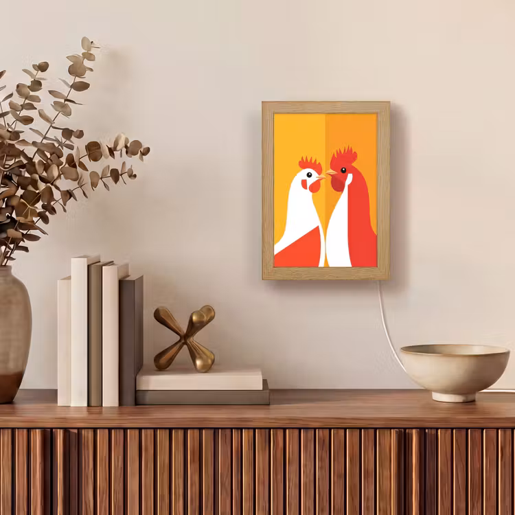 Tischlampe - Hühner - Orange - Prärie — 4